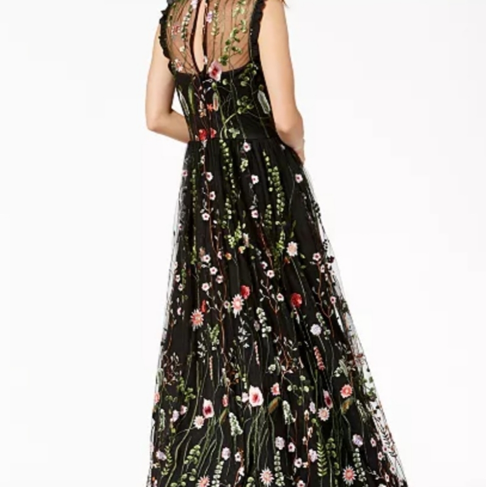 City Studio Ruffle-trim Embroidered Gown - Picture 2 of 3